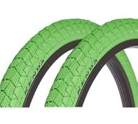 Kenda BMX Tyre Set 20 x 1.95 Inch - 610g Approx - Clincher - Modern Design - Park & Street - Green - Pair