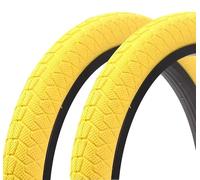 Kenda BMX Tyre Set 20 x 1.95 Inch - 610g Approx - Clincher - Striking Design - Park & Street - Yellow - 1 Pair
