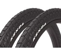 Kenda BMX Tyre Set 20 x 1.95 Inches - Approx. 610g - Clincher - Classic & Durable - Park & Street - Black - 1 Pair