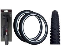 Kenda Small Block 8 Eight 24" x 1.50 Mountain Bike Tyres Black (Pack of 2) | Includes Mini Pump