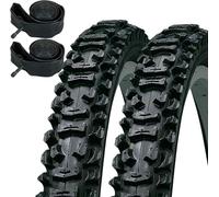 Kenda Smoke 26" x 1.95 Mountain Bike Knobbly Tyres & Schrader Inner Tubes (Pair)