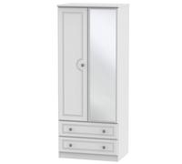 Kendal 2 Door 2 Drawer Mirrored Robe (Ready Assembled) Ready Assembled 2 U Off White Large