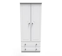 Kendal 2 Door 2 Drawer Wardrobe (Ready Assembled) Ready Assembled 2 U Off White One Size