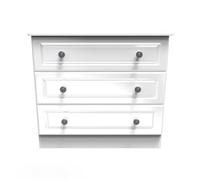 Welcome Furniture Ready Assembled Pembrey 3 Drawer Chest - White