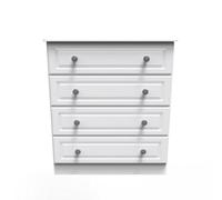 Welcome Furniture Ready Assembled Pembroke 4 Drawer Chest In White Ash