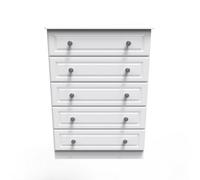 Welcome Furniture Ready Assembled Pembrey 5 Drawer Chest - White