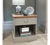 Kendal Bedside Table Grey 1 Shelf 1 Drawer
