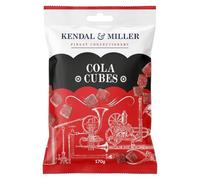 Kendal & Miller Cola Cubes 170g | Cola flavour hard boiled cube sweets | Traditional British Sweet Shop Favourite