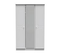 Welcome Furniture Ready Assembled Pembrey Triple Mirrored Wardrobe - White