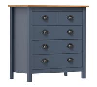 kendal wooden chest of 5 drawers in grey and brown