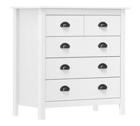 kendal wooden chest of 5 drawers in white