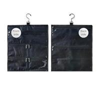 Kendall Country On-The-Go Organizer, 14 Clear Vinyl Pockets, Hanging Travel Case for Makeup and Accessories, 13.5 x 24 inches (Raven, Small)