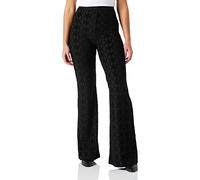 KENDALL & KYLIE Women's K&K W Velour Combo HIGH Rise Flare Pants KKW3711718, Black, M