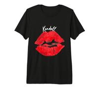 Kendall Red Lips Personalized First Name Premium T-Shirt