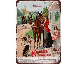 Kendall'S Spavin Cure Tin Sign 8X12 Inches