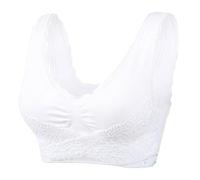 Kendally Bra, Kendally Comfy Corset Bra Front Cross Side Buckle Lace Bras, Wireless Push Up Seamless Wrap Around Bra No Wire Bras for Women (White,XXL)