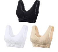 Kendally Comfy Corset Bra for Women UK Push Up Bras Non Wired Bras Padded Full Cup Bras Sexy Lace Bralette Front Fastening Bras Comfort Camisole Gym Bra Workout Sports Bra Plus Size