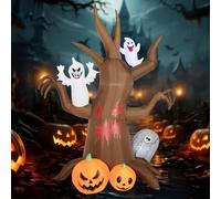 Kendane 8FT Inflatable Halloween Decorations Outdoor Haunted Tree with Ghosts, Pumpkins & Tombstones - LED Lighted Spooky Decor for Yard, Garden, Indoor Parties