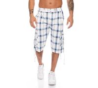 Kendindza men's shorts pants Bermuda cargo shorts 3/4 summer pants Capri pants three-quarter men's summer men's shorts short knee-length cargo pants men's pants Bermuda shorts 302 white 6XL