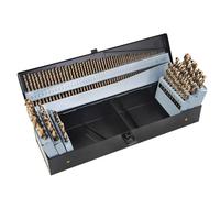 KENDO 115 Pieces Cobalt Drill Bit Set, M35 High Speed Steel Bits Twist Jobber Length Drill Bit Kit for Metal, Cast Iron, Stainless Steel, Plastic and Wood with Storage Case, 1/16"-1/2"