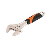 Kendo Adjustable Wrench - 200 mm - Max 30 mm Jaw Width - English Tool with 2 Component Handle - Adjustable Wrench with Angled Head