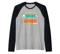 Kendo Bamboo Sword Martial Arts Practice Japanese Sword Raglan Baseball Tee
