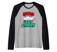 Kendo Bamboo Sword Martial Arts Practice Japanese Sword Raglan Baseball Tee