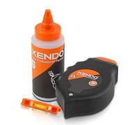 Kendo Chalk Line Set 3 Pieces 30 m with Stainless Steel Hooks and Spirit Level Blue Chalk for Refilling