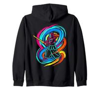 Kendo fighter kendoka Synthwave Zip Hoodie