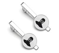 Kendo Warrior Minimalist Art Men's Tie Clips Necktie Bar Pinch Clip Set of 2 Formal Business Wedding Accessories