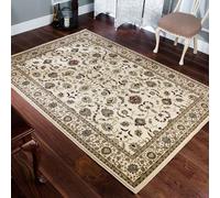 (KENDRA 137W Cream, 120 x 170 cm) Luxury Traditional Rugs Small Extra Large Hallway Runners Round Circle Mat Rug Living Room Bedroom Moth Resistant Carpet