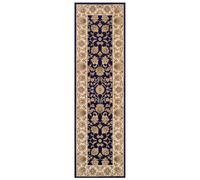 (KENDRA 3330B Navy Blue, Runner : 68 x 235 cm) Luxury Traditional Rugs Small Extra Large Hallway Runners Round Circle Mat Rug Living Room Bedroom Moth Resistant Carpet