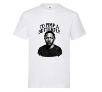 Kendrick Kid's Children's T-Shirt Custom Tshirt Tee Kids Shirt Top Cute Merch Funny Boys Girls Unisex White Pimp Lamar to A Buttefly