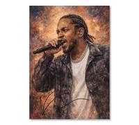 Kendrick Lamar Art Styled Signed Poster Print - Limited Edition Autograph Fan Gift, Collectible Hip Hop Music Memorabilia Wall Art Merchandise (A3 Unframed)