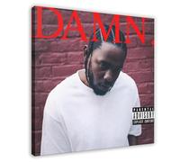 Kendrick Lamar DAMN. Album Poster Canvas Poster Bedroom Decor Sports Landscape Office Room Decor Gift Frame-style 16x16inch(40x40cm)
