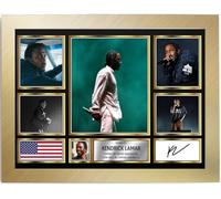 Kendrick Lamar Signed Autograph Photograph Display - Perfect for Hip Hop Fans, A4 Poster + Gold Frame - Limited Edition Autograph Fan Gift - Collectible Memorabilia Merchandise
