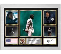 Kendrick Lamar Signed Autograph Photograph Display - Perfect for Hip Hop Fans, A4 Poster + White Frame - Limited Edition Autograph Fan Gift - Collectible Memorabilia Merchandise