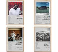 Kendrick Lamar Signed Limited Canvas Wall Art Prints Set of 4 for Room Aesthetic Posters Bedroom Music Classroom Wall Decor Art 8x12 inch Unframed