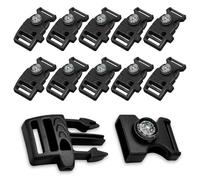 Kendwing Pack of 10 Paracord Bracelet Clasp Buckles and Clasps, Quick Release Backpack Buckle Compass Whistle Buckle Replacement Plastic Buckle for Survival