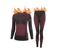 KENEGX Thermal Underwear Set Womens,Ski Base Layers Women Set, Quick Dry Thermal Underlayer,Ladies Thermal Clothing & Leggings for Running Skiing Cycling Workout Red