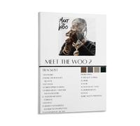 KENFBCDZY Pop Smoke Meet The Woo 2 Posters Canvas Wall Art Cover Room Vintage Aesthetic Poster Decorative for Living Room Bed Room 12x18inch(30x45cm) Frame-style