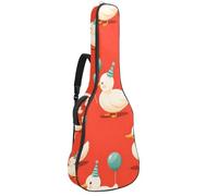 KengjuTesu 43 Inch Acoustic Guitar Soft Case with Backpack Strap and 2 Pockets Balloon Duck Red, No Padding Backpack Waterproof Oxford Cloth Bass Guitar Gig Bag for Classical Guitars