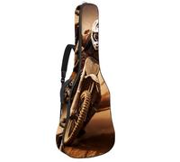 KengjuTesu 43 Inch Acoustic Guitar Soft Case with Backpack Strap and 2 Pockets Cool Motorcycle Riding, No Padding Backpack Waterproof Oxford Cloth Bass Guitar Gig Bag for Classical Guitars