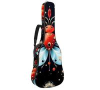 KengjuTesu 43 Inch Acoustic Guitar Soft Case with Backpack Strap and 2 Pockets Dream Lady Beetle, No Padding Backpack Waterproof Oxford Cloth Bass Guitar Gig Bag for Classical Guitars