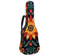 KengjuTesu 43 Inch Acoustic Guitar Soft Case with Backpack Strap and 2 Pockets Exotic Bohemia, No Padding Backpack Waterproof Oxford Cloth Bass Guitar Gig Bag for Classical Guitars