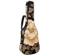 KengjuTesu 43 Inch Acoustic Guitar Soft Case with Backpack Strap and 2 Pockets Exotic Flowers, No Padding Backpack Waterproof Oxford Cloth Bass Guitar Gig Bag for Classical Guitars