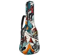 KengjuTesu 43 Inch Acoustic Guitar Soft Case with Backpack Strap and 2 Pockets Extreme Snow Sports, No Padding Backpack Waterproof Oxford Cloth Bass Guitar Gig Bag for Classical Guitars
