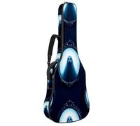 KengjuTesu 43 Inch Acoustic Guitar Soft Case with Backpack Strap and 2 Pockets Halloween Ghost Mirror, No Padding Backpack Waterproof Oxford Cloth Bass Guitar Gig Bag for Classical Guitars