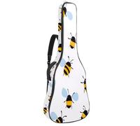 KengjuTesu 43 Inch Acoustic Guitar Soft Case with Backpack Strap and 2 Pockets Hand-Painted Bees, No Padding Backpack Waterproof Oxford Cloth Bass Guitar Gig Bag for Classical Guitars