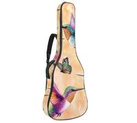 KengjuTesu 43 Inch Acoustic Guitar Soft Case with Backpack Strap and 2 Pockets Hummingbirds Sunflower Butterfly, No Padding Backpack Waterproof Oxford Cloth Bass Guitar Gig Bag for Classical Guitars
